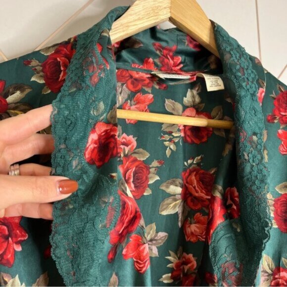 Vintage La Senza 100% Silk Floral Robe - Picture 6 of 8